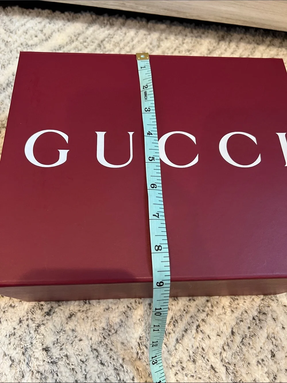 New Gucci Beautiful Burgundy Box with Silver Branded Tissue Sheet
